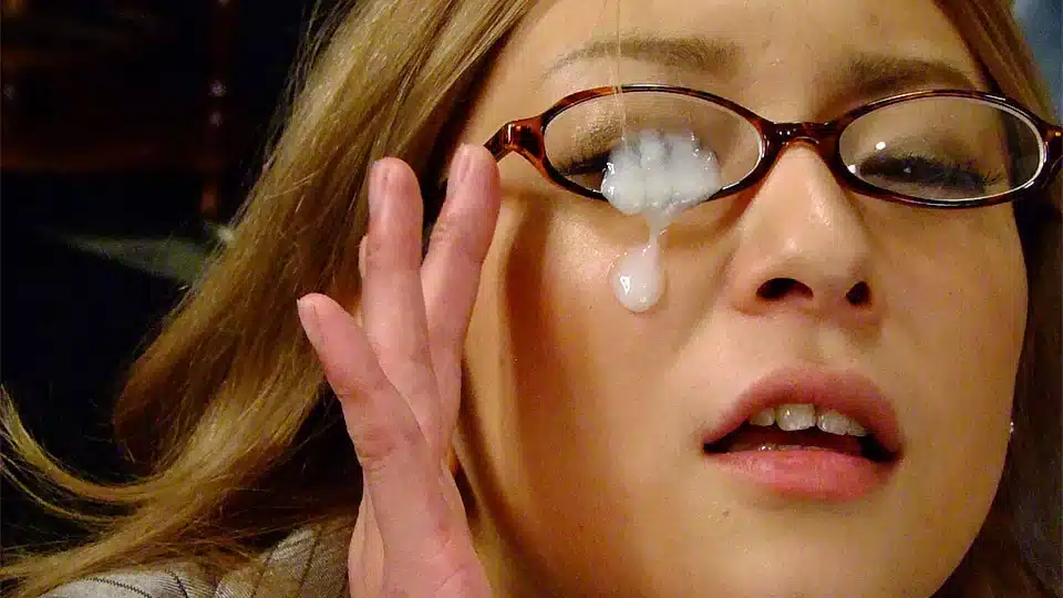 slutty asian darling gets her glasses creamed